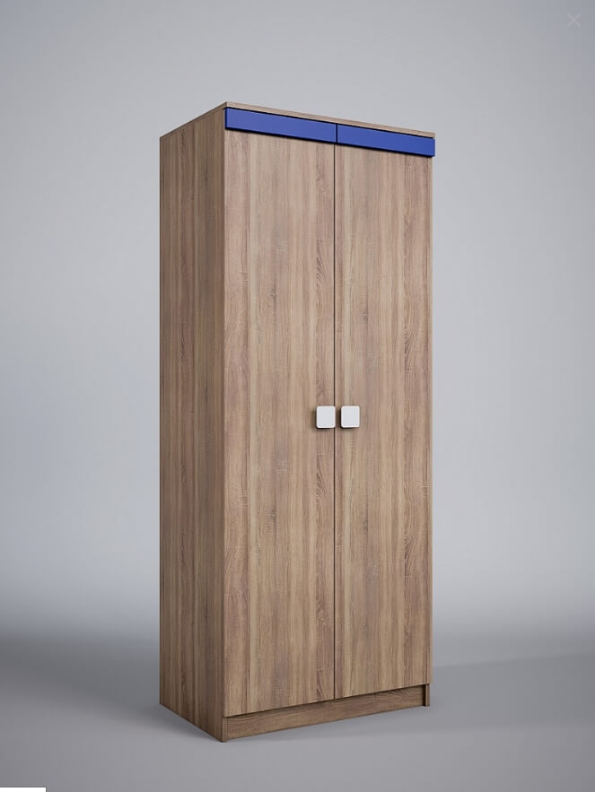 Двухдверный распашной шкаф №543 под дуб на заказ